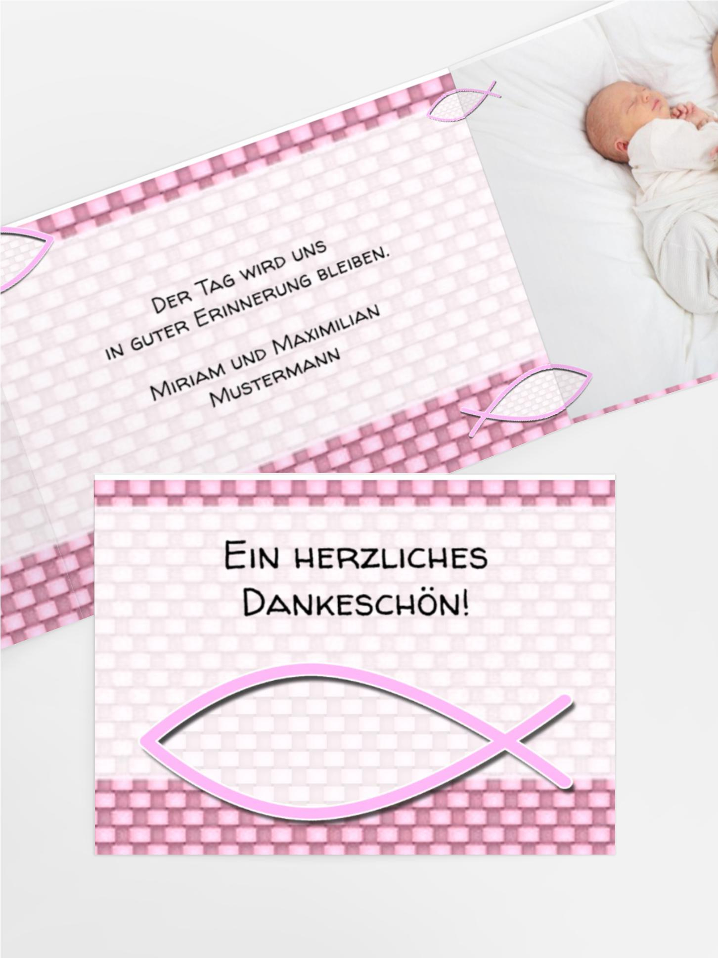 Dankeskarte Taufe Jesusfisch