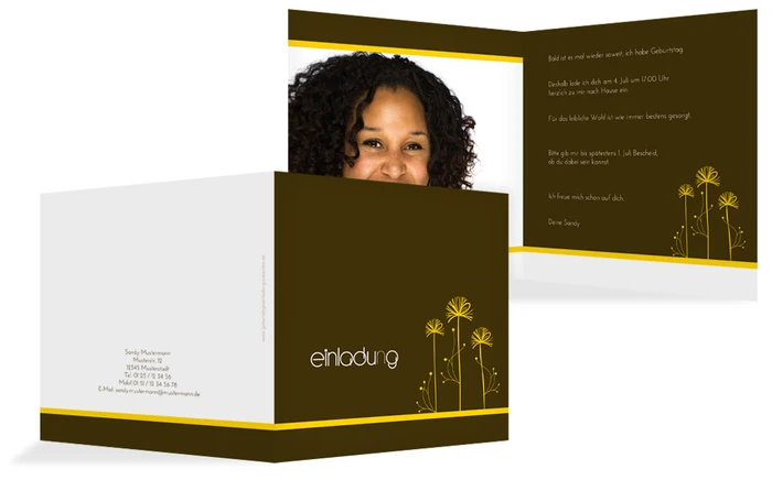 Geburtstagseinladung abstract flower Foto