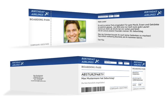 Geburtstagseinladung Absturzparty Foto