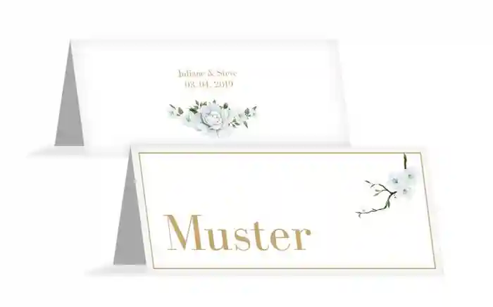 Hochzeit Tischkarte Weiße Rose