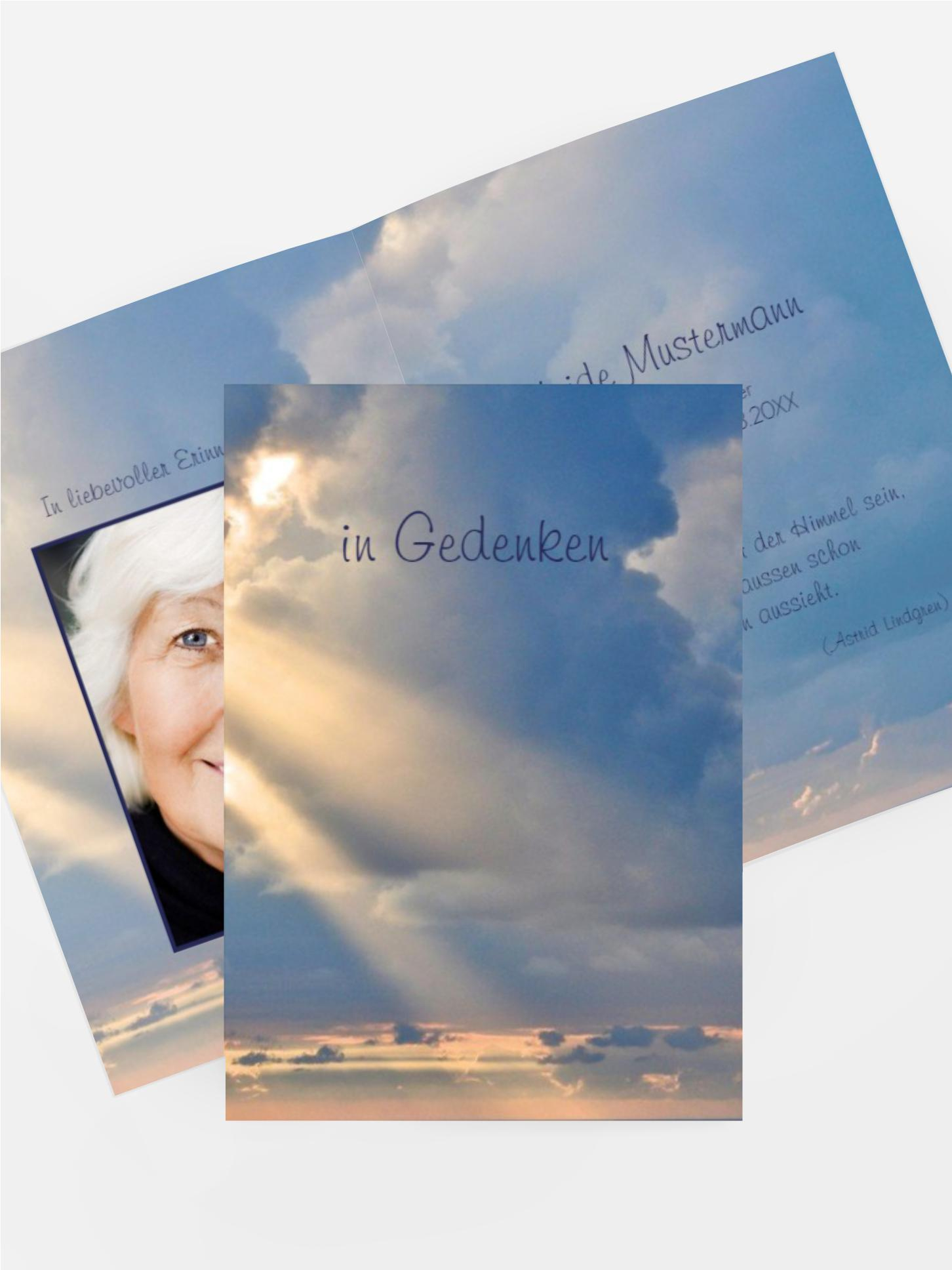 Sterbebildkarte Himmel