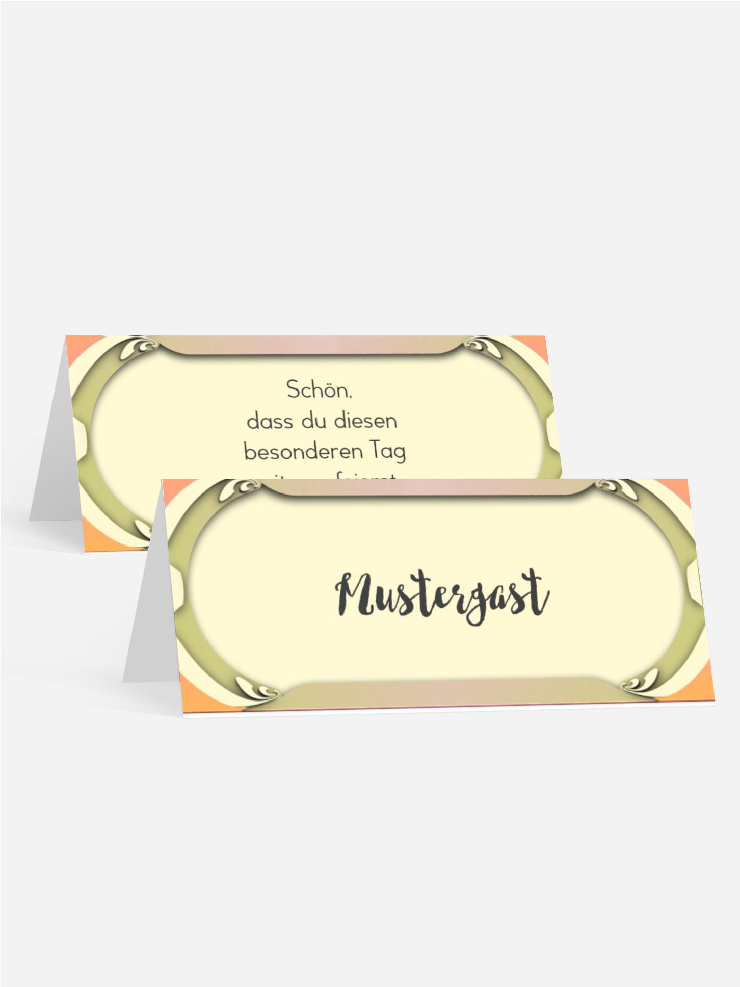 Tischkarte Taufe Long Frame