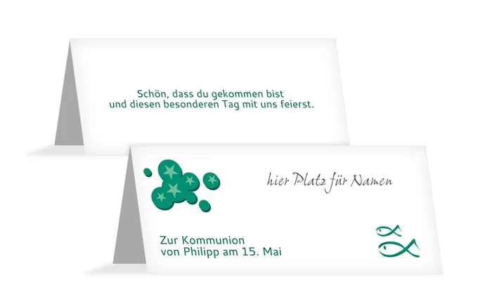 Tischkarte Konfirmation Star