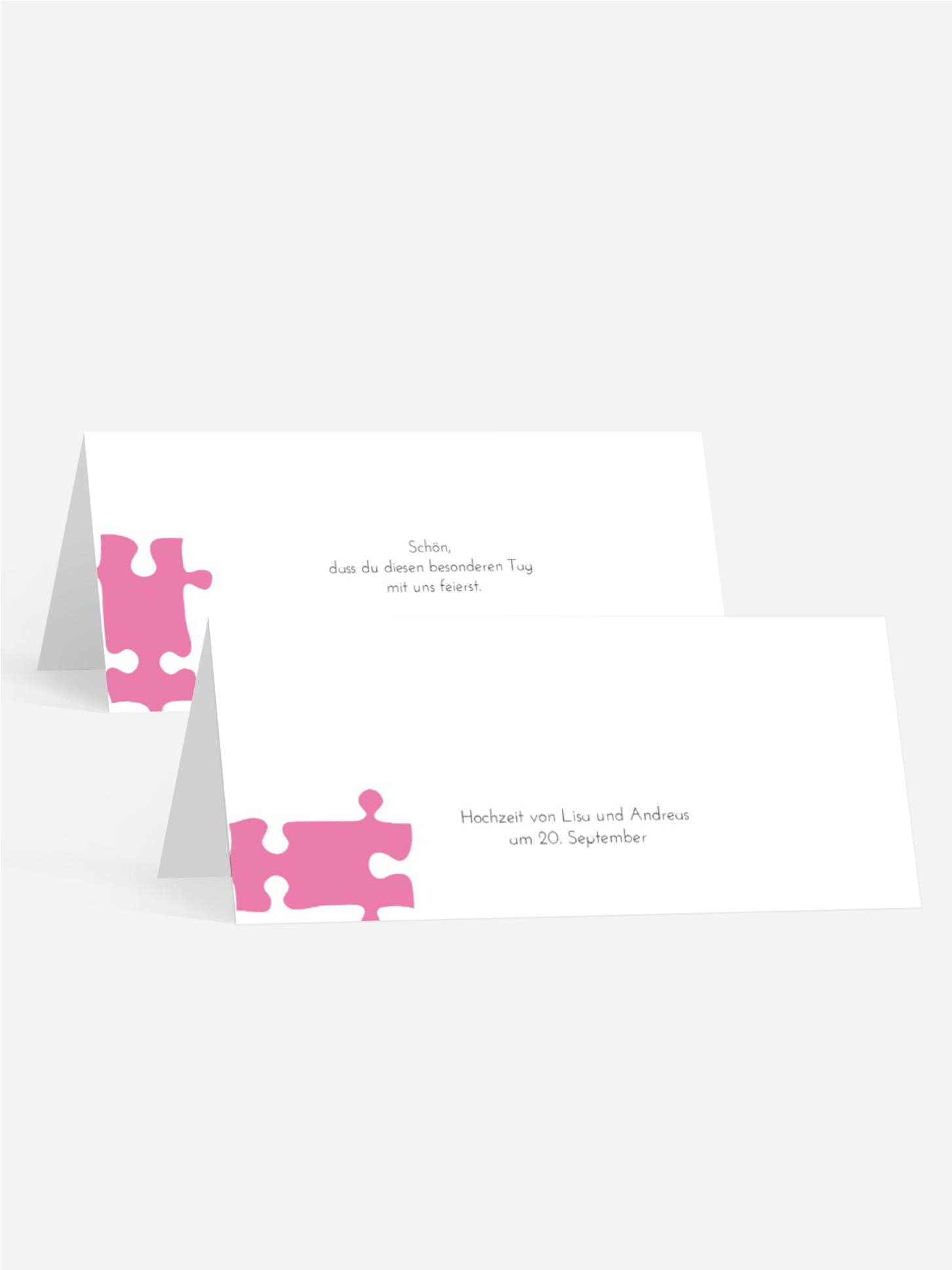 Tischkarte Puzzleteile