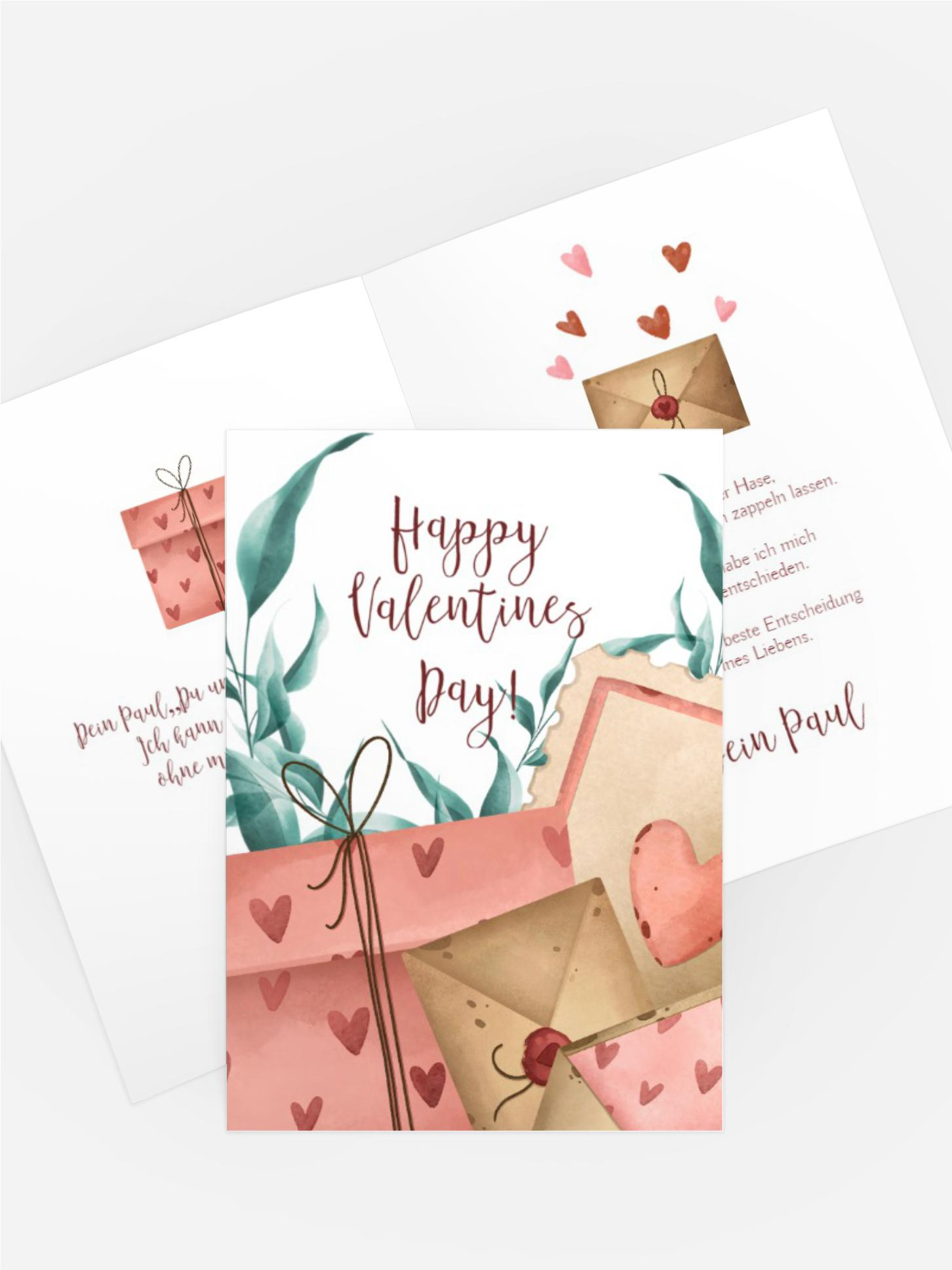 Valentinskarte Romantisches Set