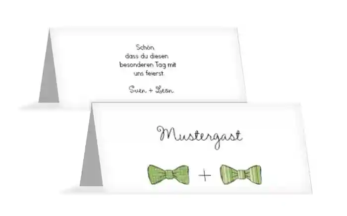 Tischkarte zur Hochzeit Fliegen