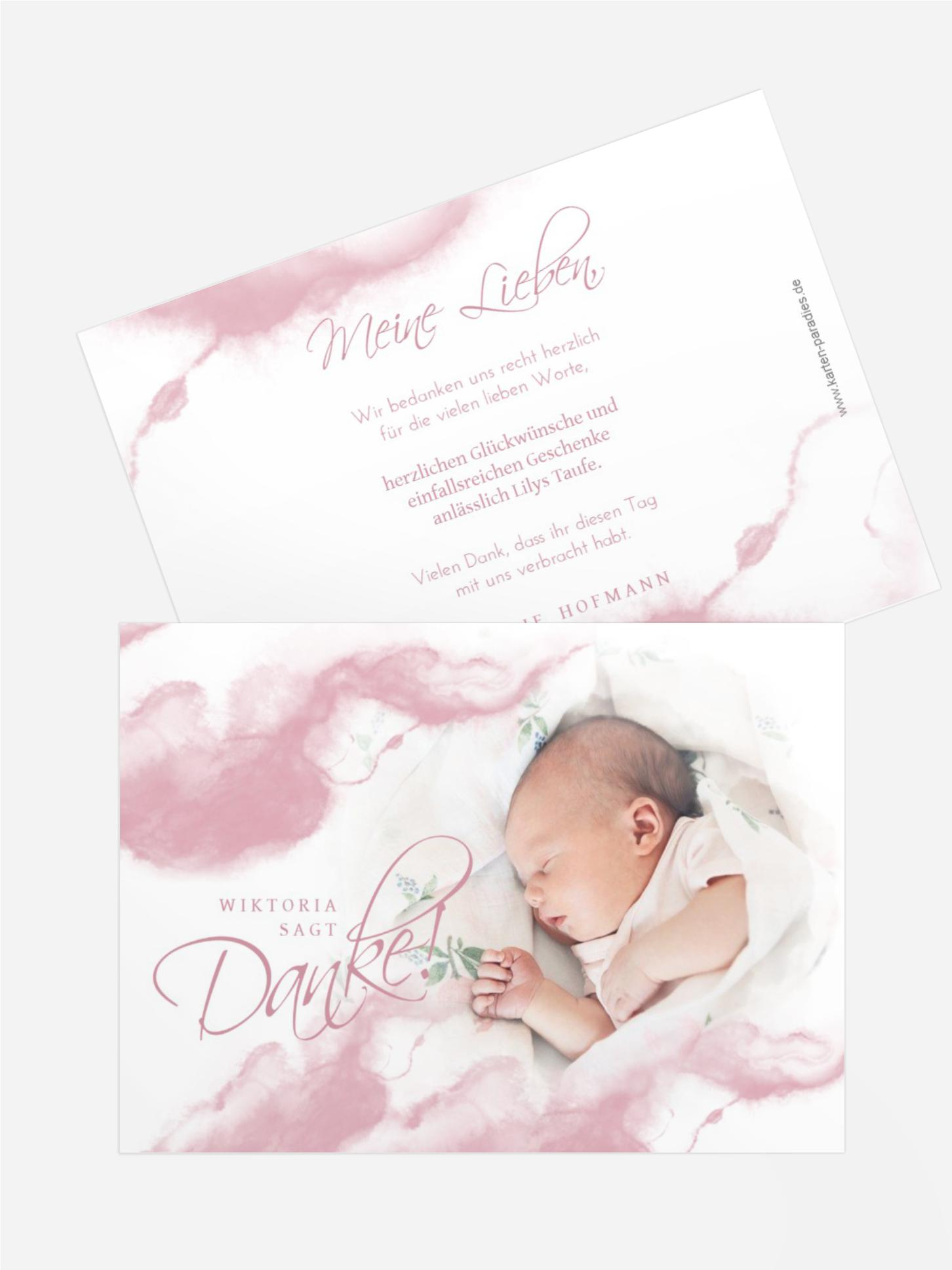 Dankeskarte Taufe Magischer Nebel