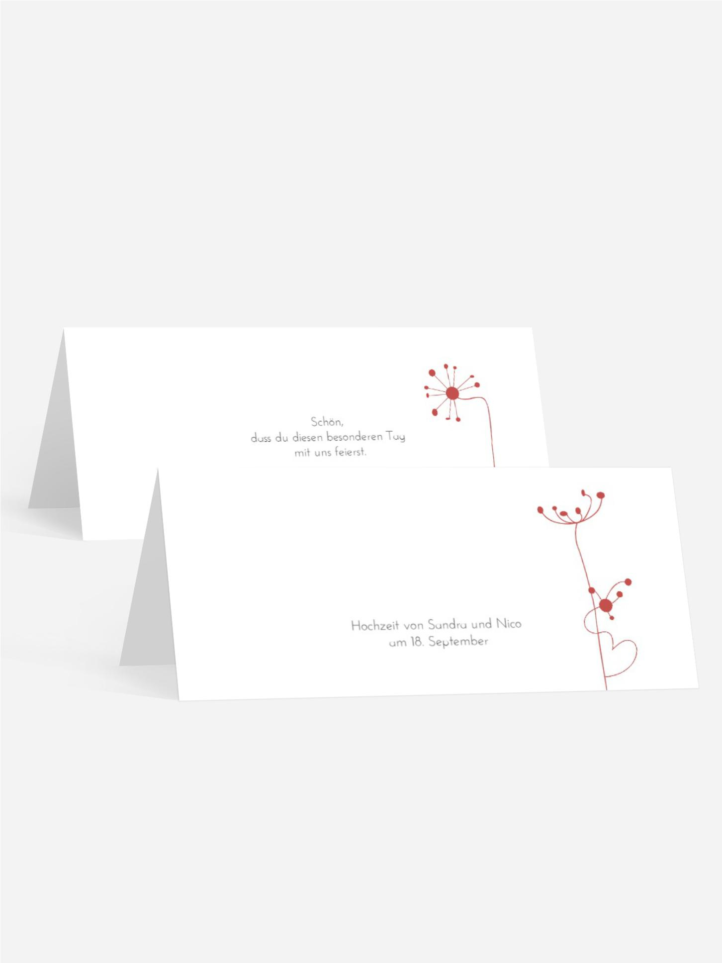 Tischkarte abstrakte Blumen