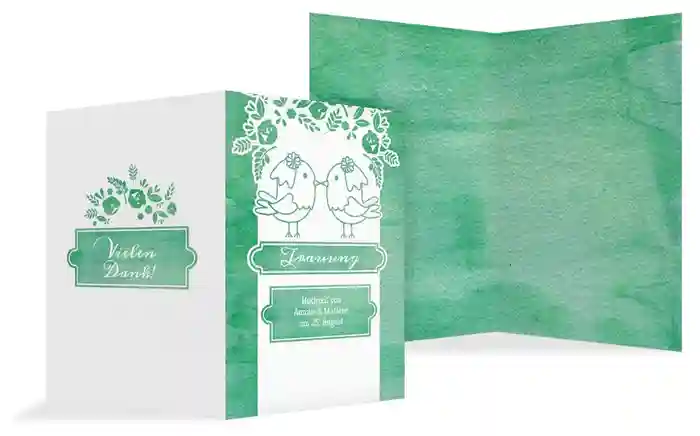 Kirchenheft Umschlag Vogelpaar Brautkleid