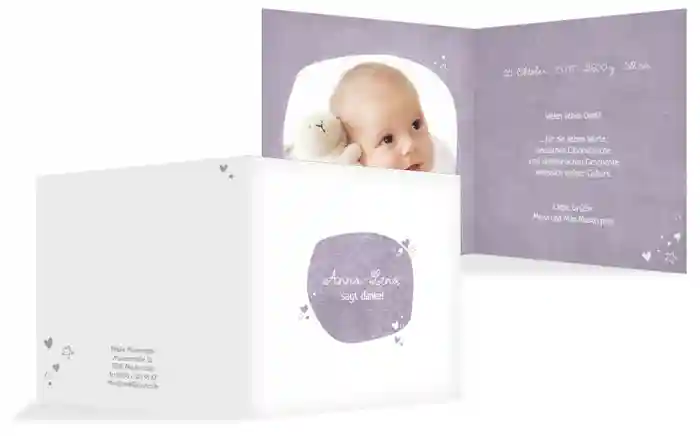 Baby Dankeskarte herzliche Sternchen Baby Dankeskarte herzliche Sternchen