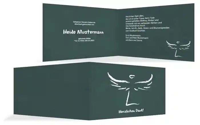 Dankeskarte heavenly wings quer