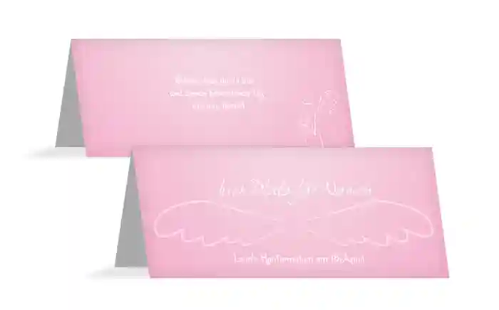 Tischkarte Konfirmation Angel Wings