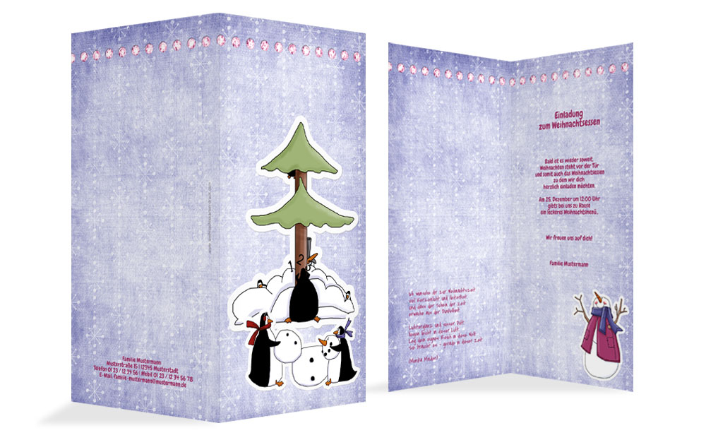 Weihnachtseinladung Privat Comic