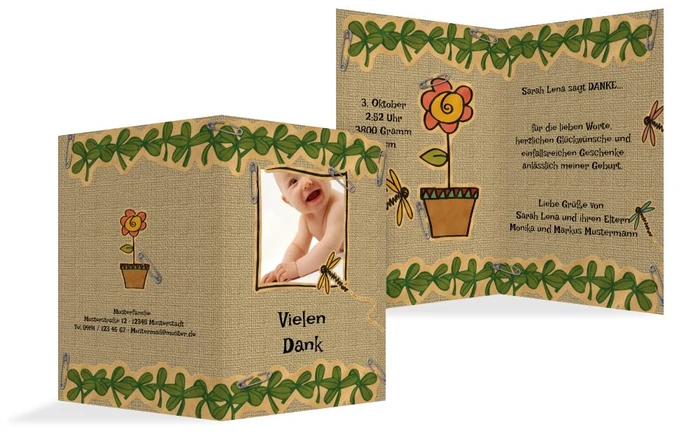 Dankeskarte Geburt Pinnwand Dankeskarte Geburt Pinnwand
