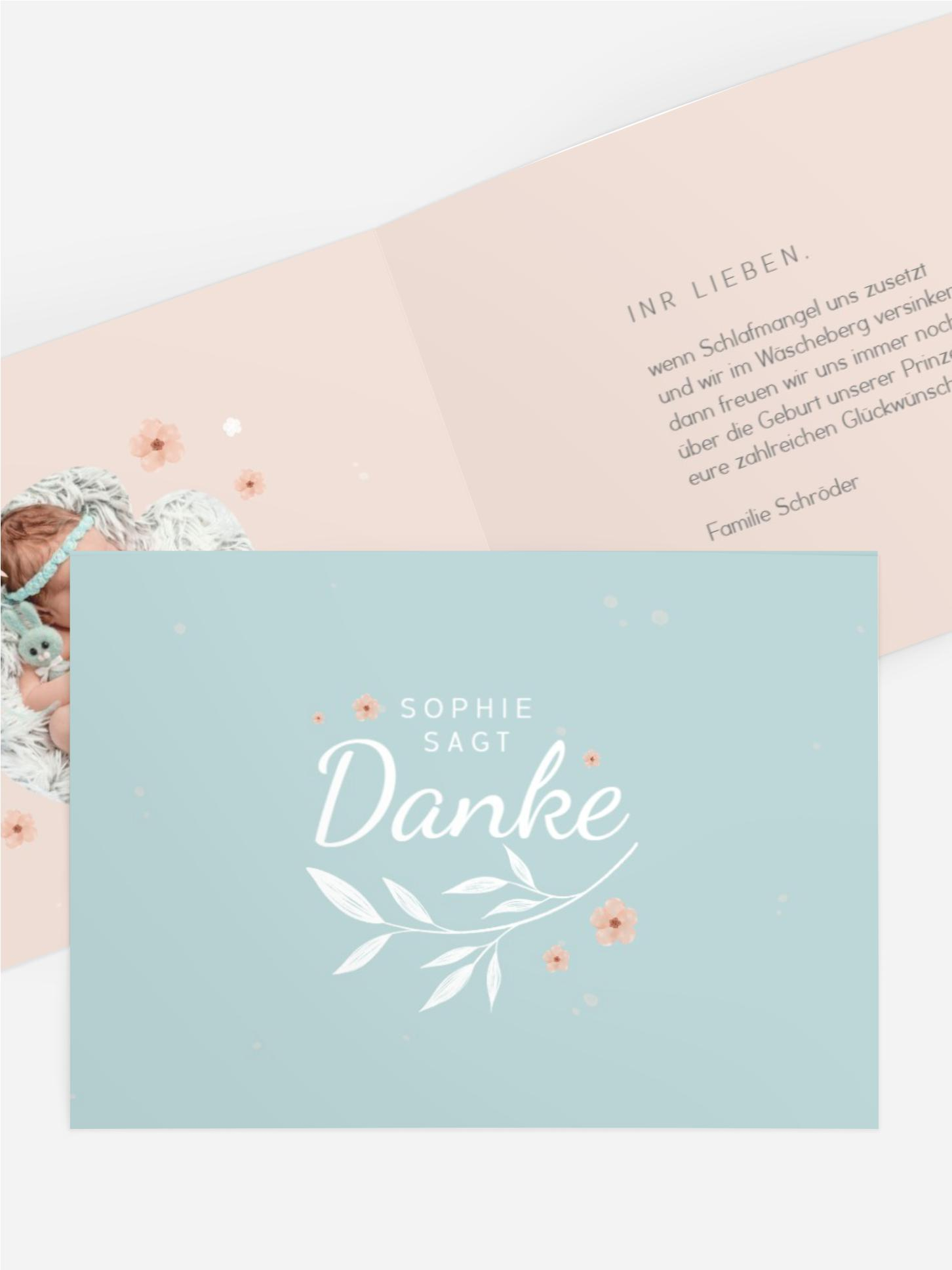 Baby Dankeskarte Beschützende Ranken