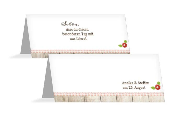 Tischkarte zur Hochzeit München