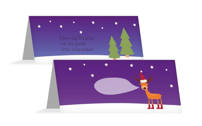 Weihnachtstischkarte Rentier