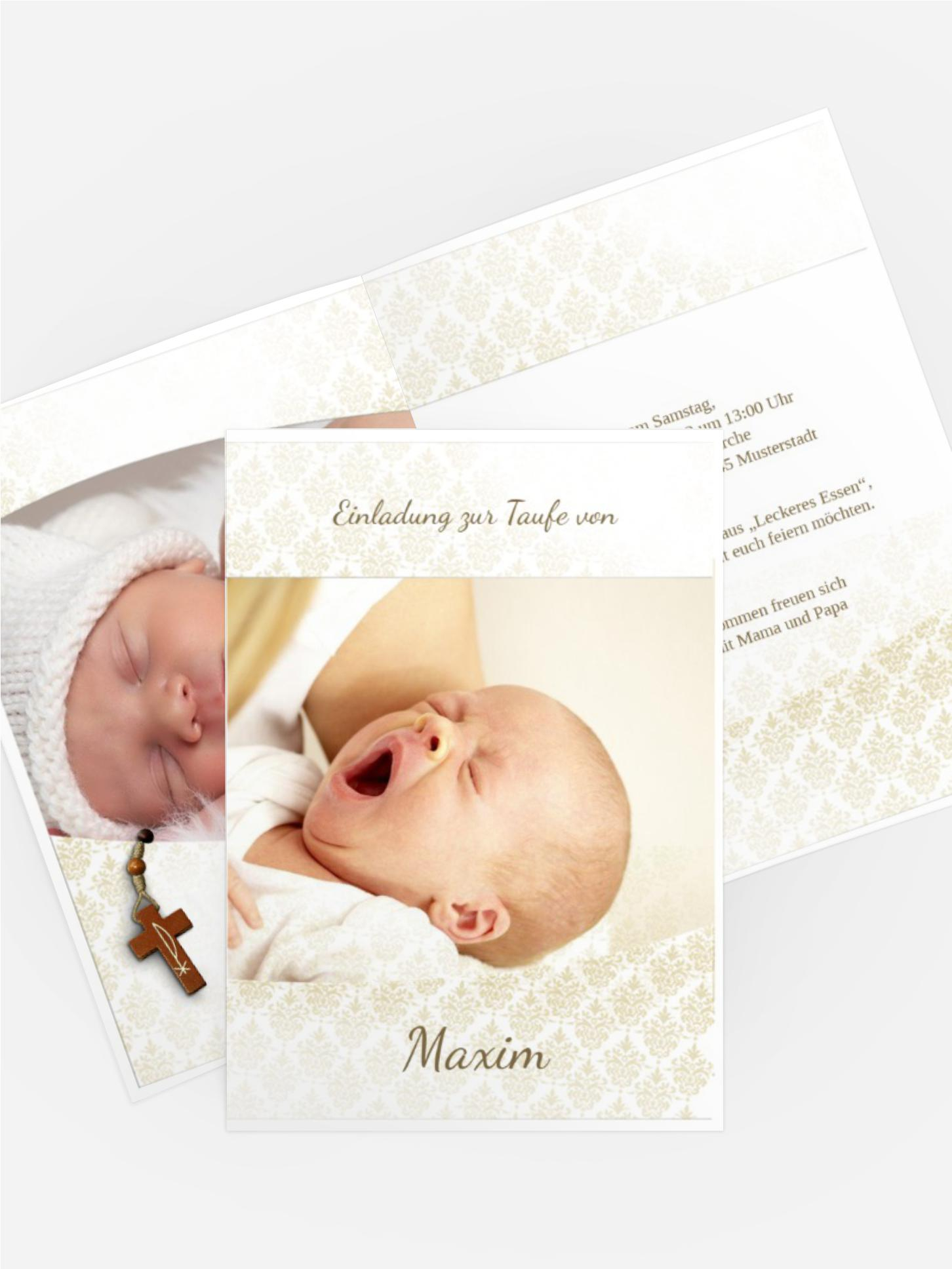 Einladung zur Taufe Ornamentrahmen