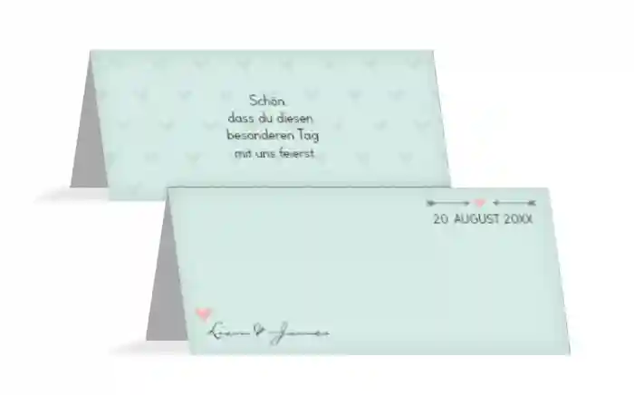 Tischkarte zur Hochzeit Pärchen - Männer