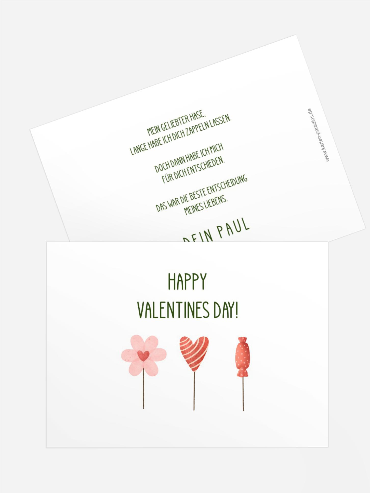 Valentinskarte Romantik ist angekommen