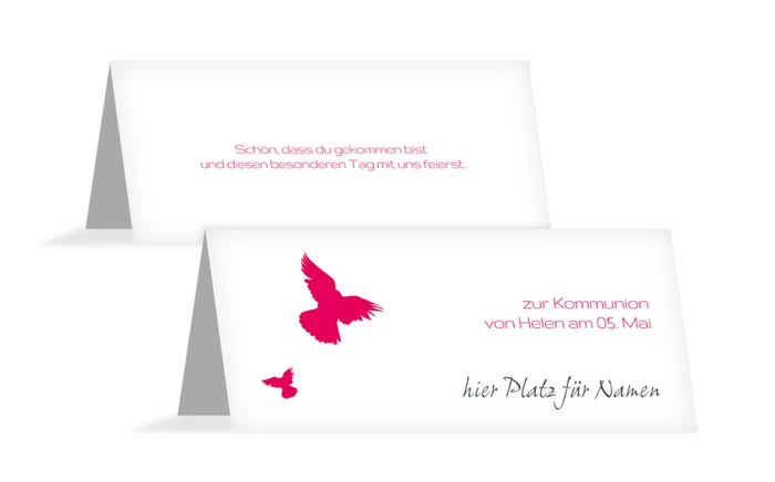 Tischkarte Kommunion Taube Tischkarte Kommunion Taube