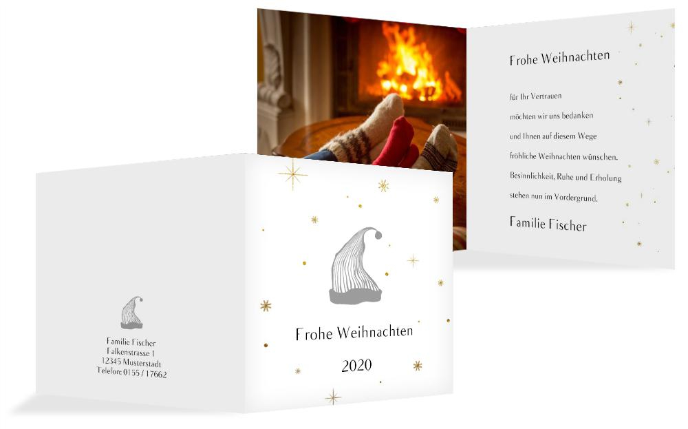 Foto Weihnachtsgrußkarte Zipfelmütze