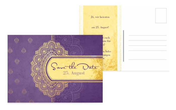 Save the Date Karte zur Hochzeit Mumbai