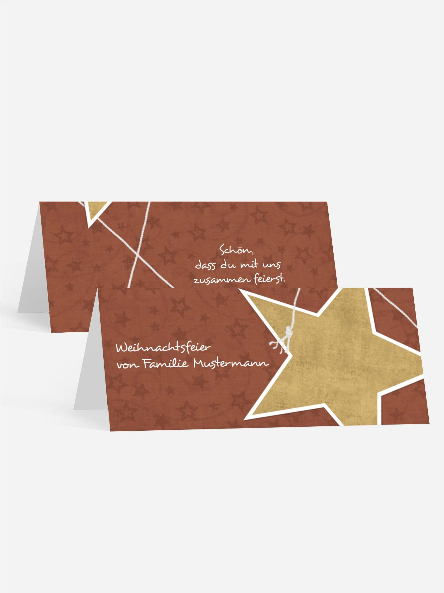 Weihnachts Tischkarte Sternenschnur
