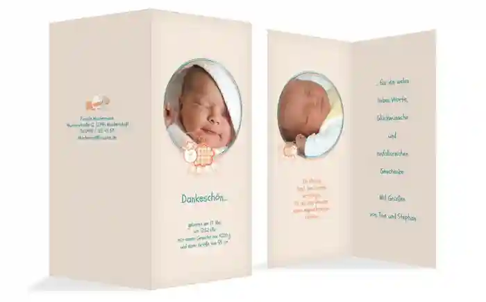 Geburtskarte Danke Schaf