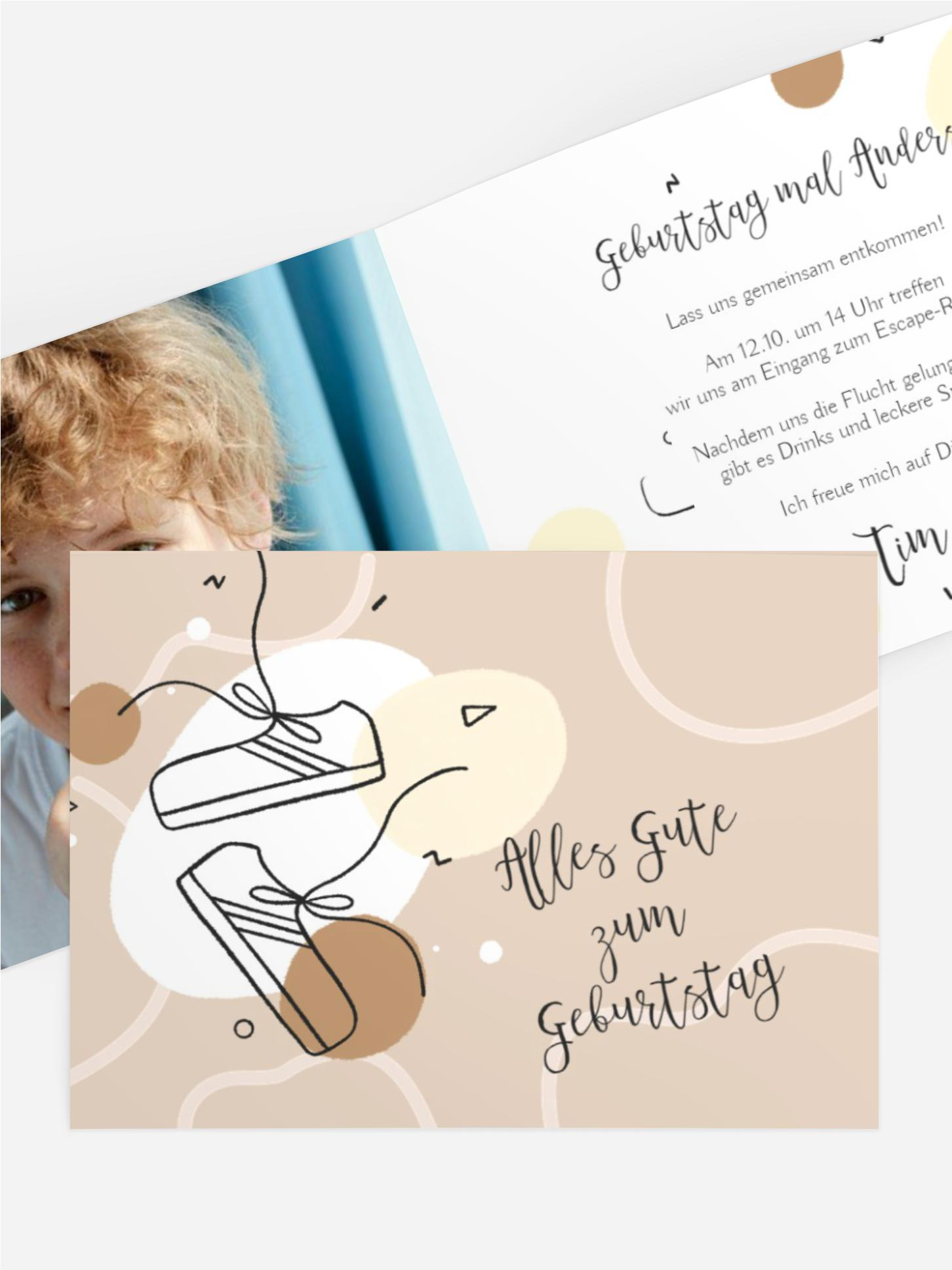 Jugendliche Geburtstagseinladung Turnschuhe