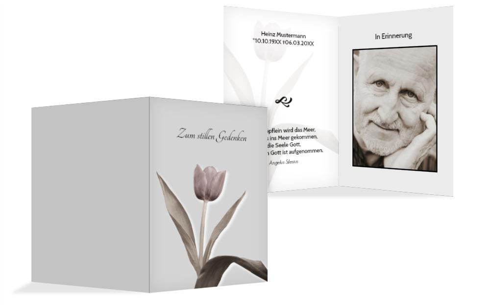 Sterbebildkarte Tulpe Sterbebildkarte Tulpe