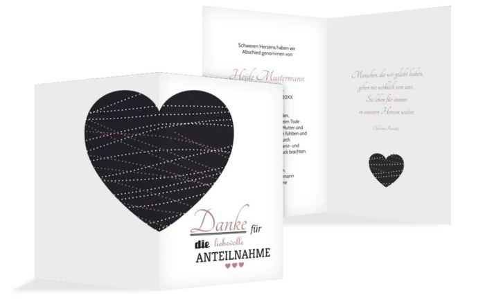 Dankeskarte Herz hoch