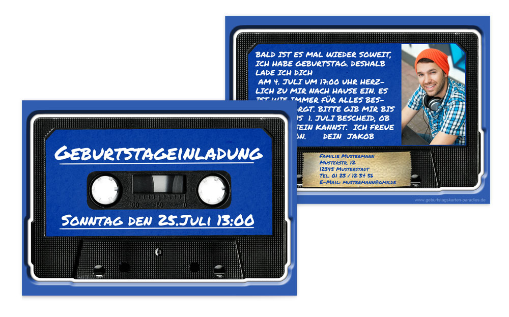Einladungskarte Geburtstag Tape Einladungskarte Geburtstag Tape