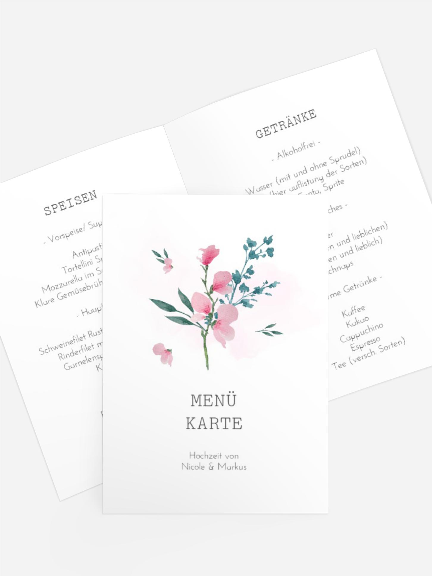 Menükarte Sträußchen