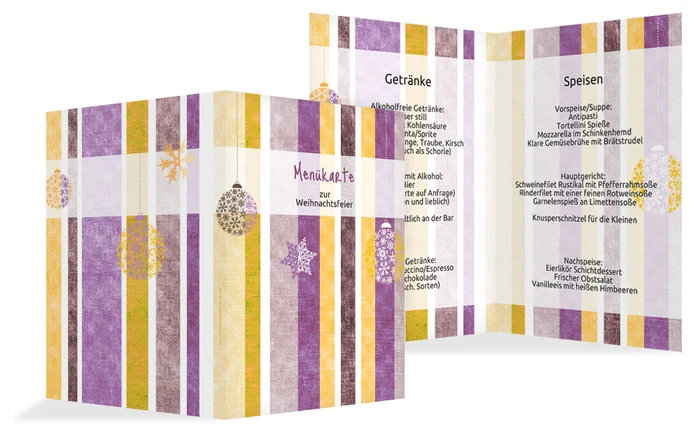 Menükarte Weihnachten Schmuck