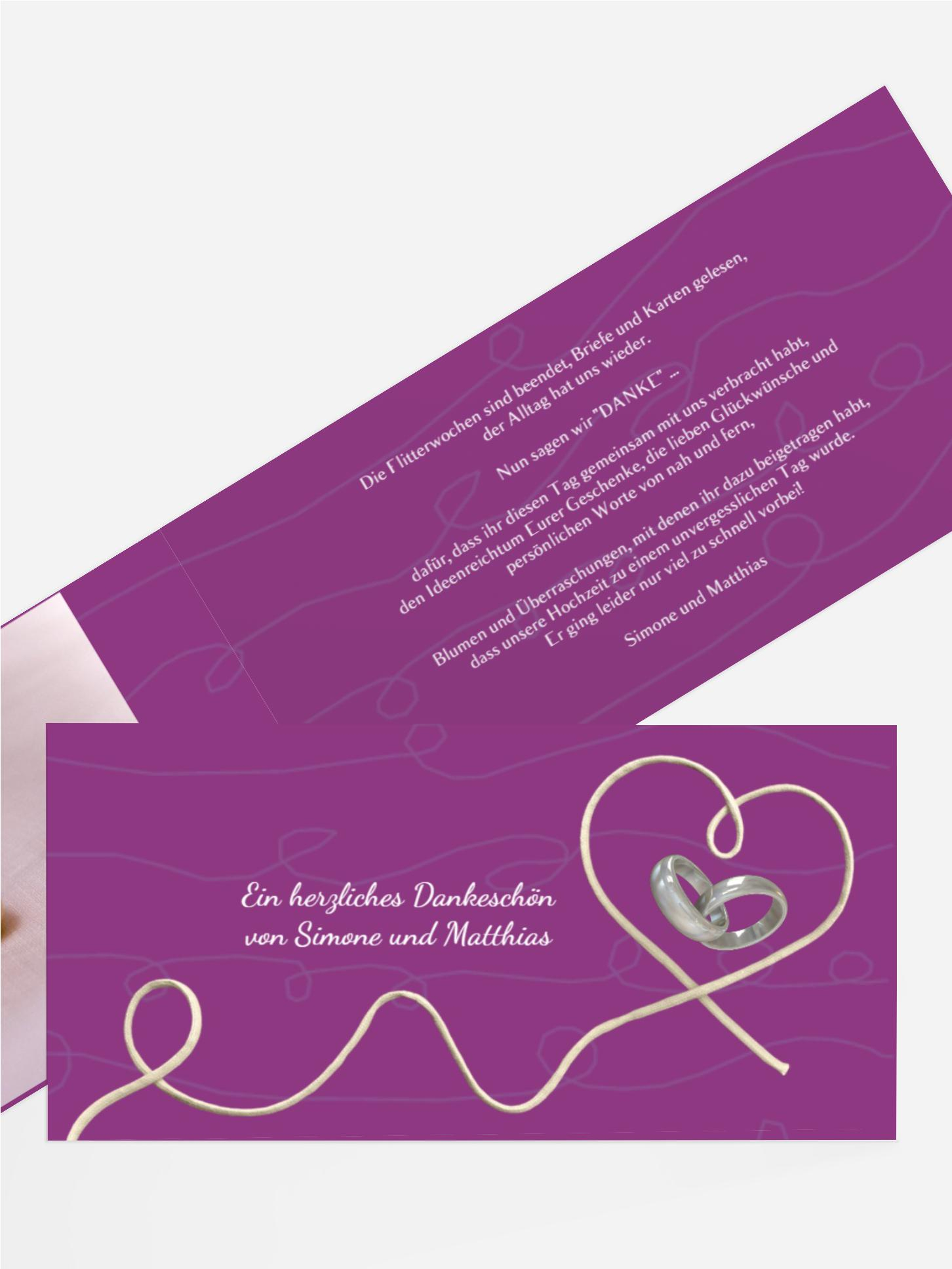 Dankeskarte zur Hochzeit erfüllte Liebe