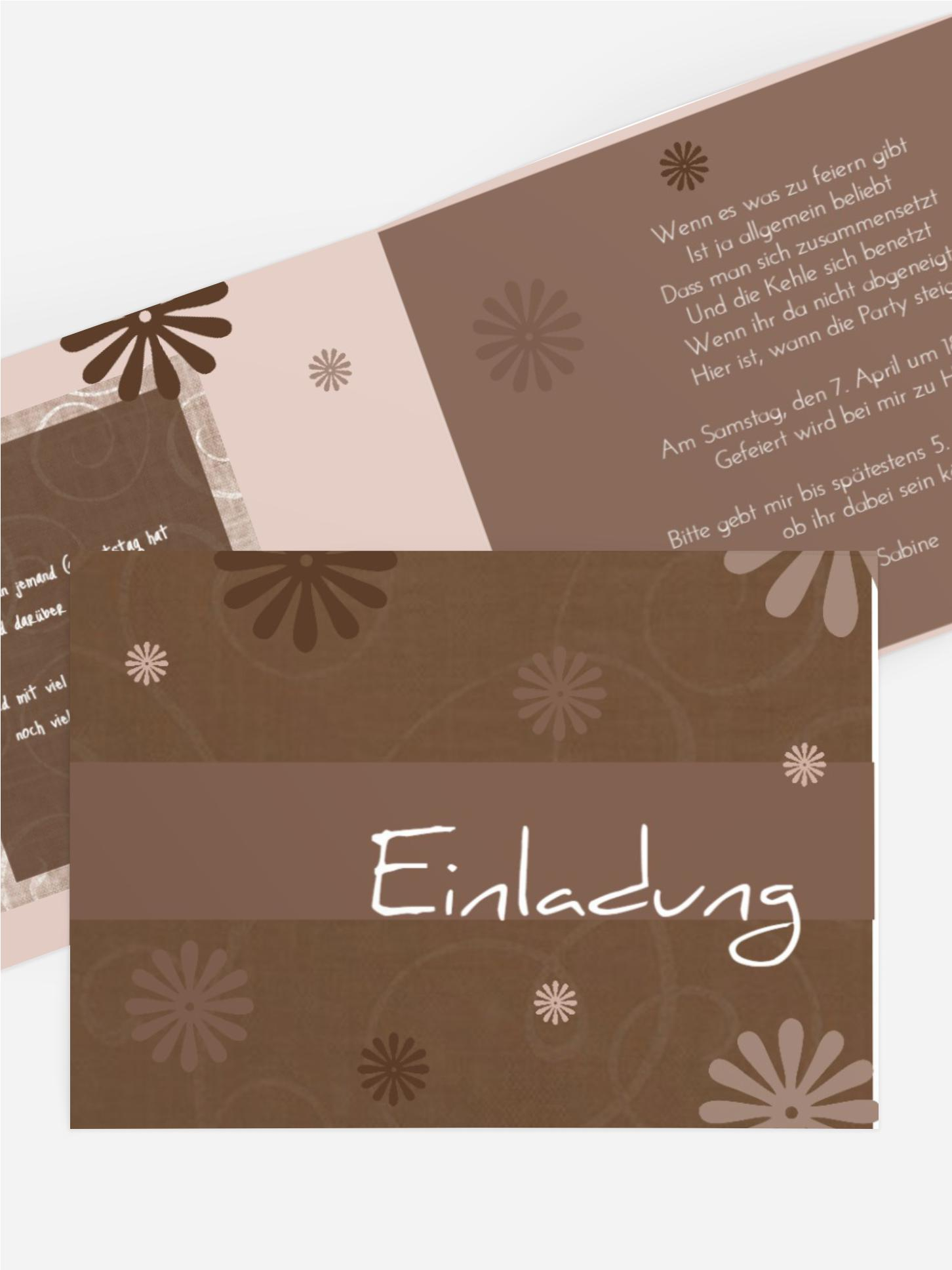 Einladungskarte classic flower