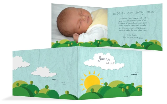 Geburtskarte Sommerlandschaft