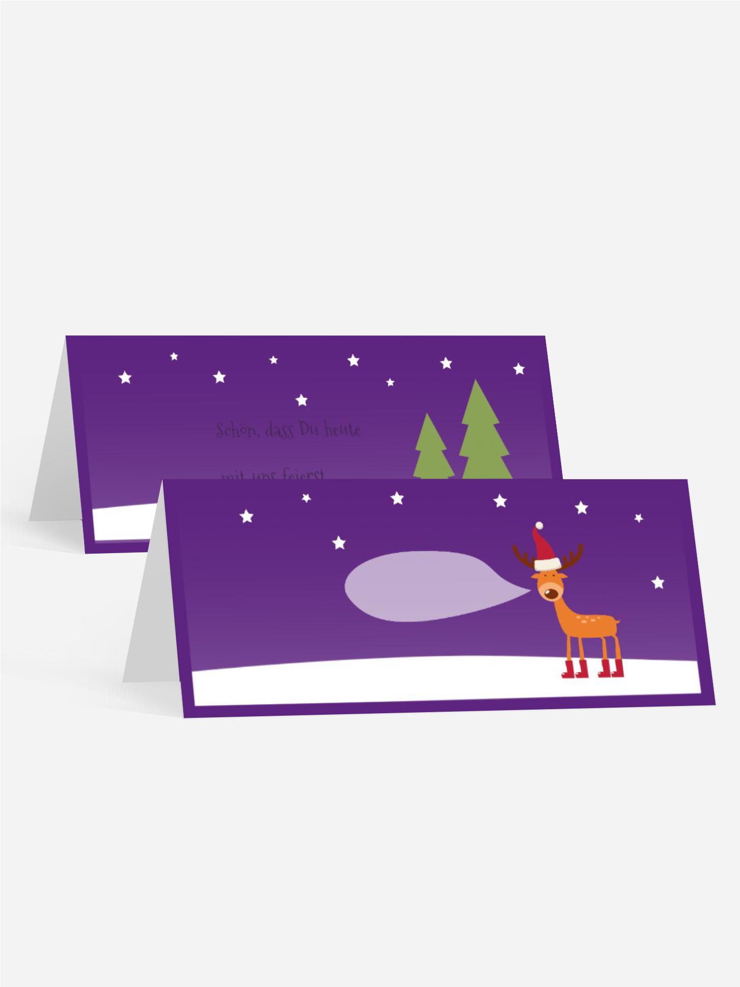 Weihnachtstischkarte Rentier