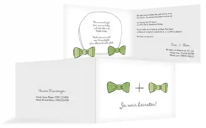 Hochzeitseinladung Fliegen