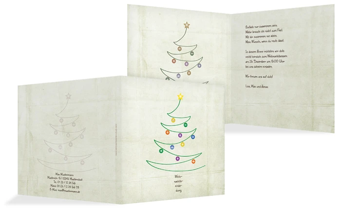 Einladung Privat Weihnachtsbaum
