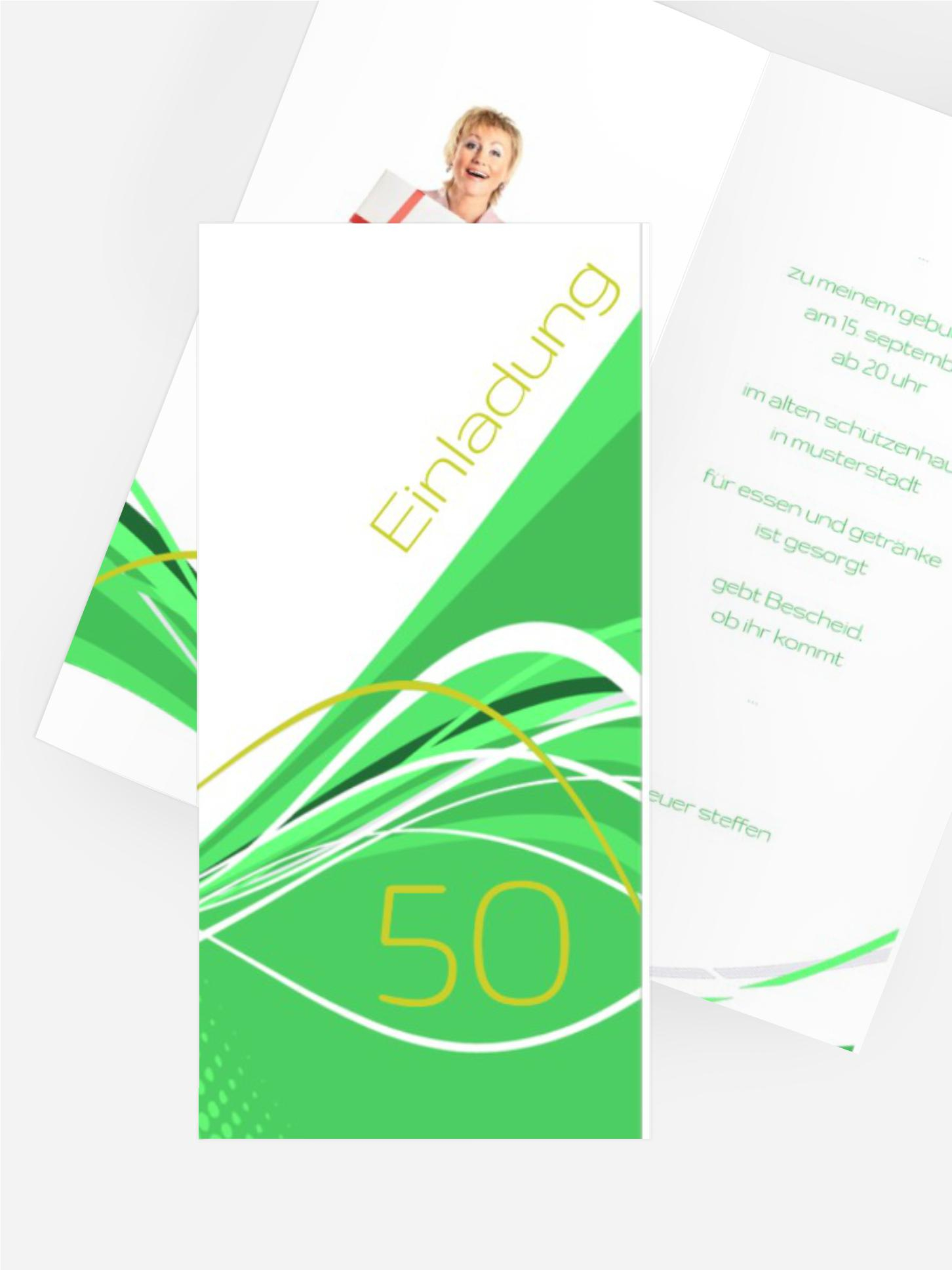 Einladungskarte Geburtstag Welle 50 Foto