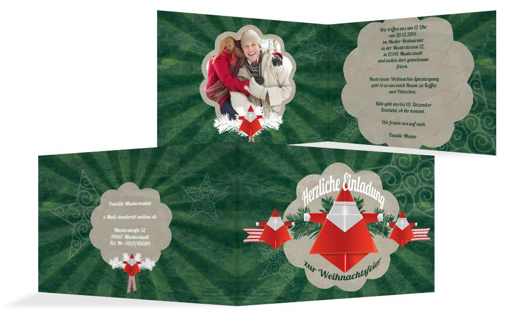 Foto Weihnachtseinladung Origami Foto Weihnachtseinladung Origami