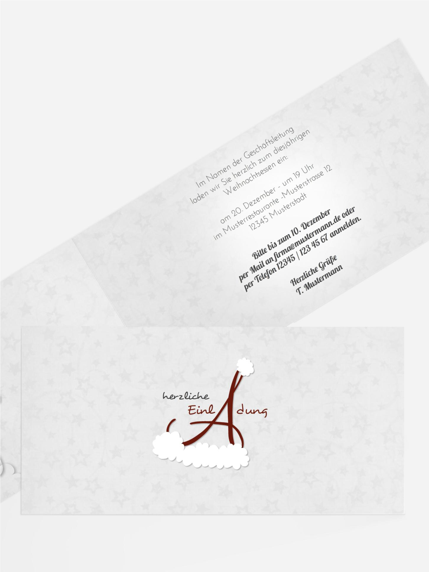 Weihnachts Einladungskarte geschäftlich A_Mütze