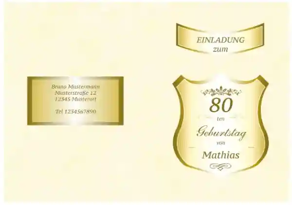 Geburtstagseinladung 80 label