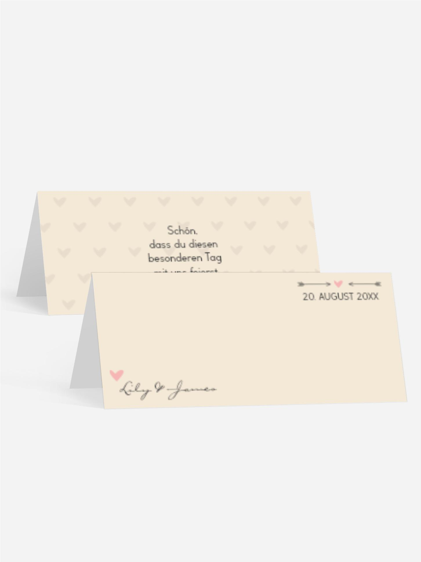 Tischkarte zur Hochzeit Pärchen