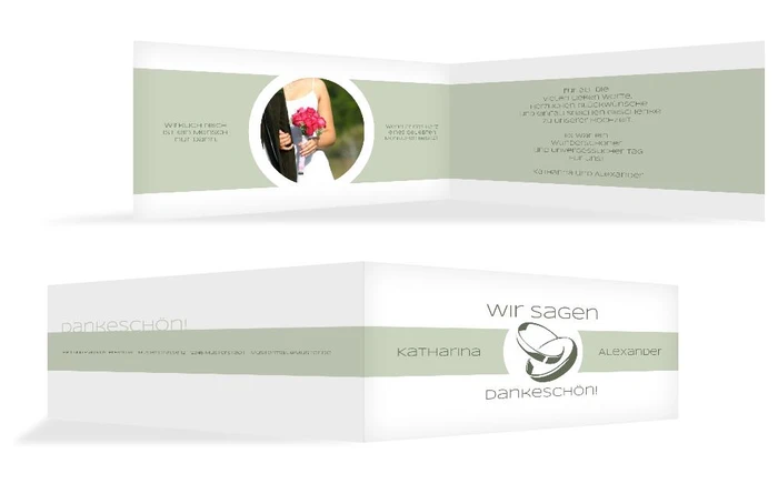 Hochzeitskarte Danke Ringeband