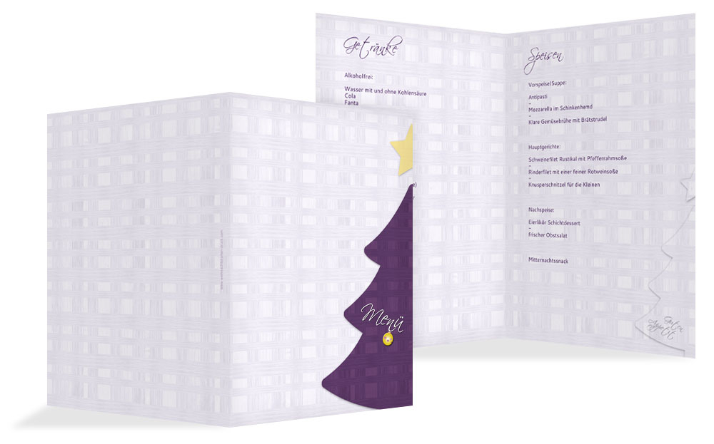 Menükarte zu Weihnachten Holzkaro