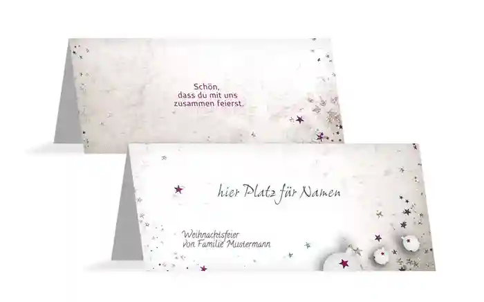 Weihnachtstischkarte Sternenstaub