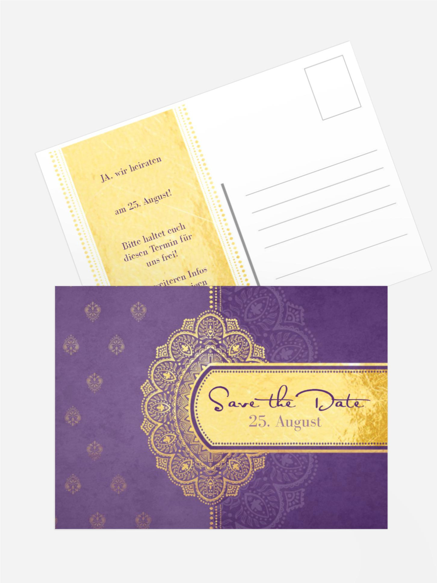 Save the Date Karte zur Hochzeit Mumbai